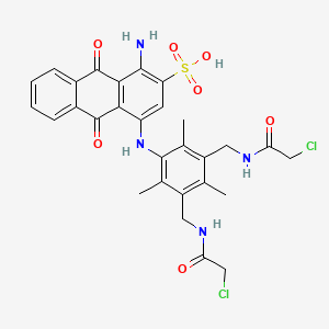 1-Amino-4-((3,5-bis(((chloroacetyl)amino)methyl)-2,4,6-trimethylphenyl)amino)-9,10-dihydro-9,10-dioxoanthracene-2-sulphonic acid