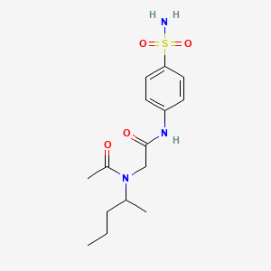 molecular formula C15H23N3O4S B12811033 2-(Acetyl(1-methylbutyl)amino)-N-(4-(aminosulfonyl)phenyl)acetamide CAS No. 64876-55-7