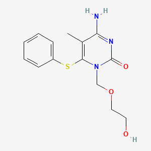 2(1H)-Pyrimidinone, 4-amino-1-((2-hydroxyethoxy)methyl)-5-methyl-6-(phenylthio)-