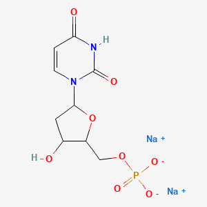 molecular formula C9H11N2Na2O8P B12811130 Disodium;[5-(2,4-dioxopyrimidin-1-yl)-3-hydroxyoxolan-2-yl]methyl phosphate 