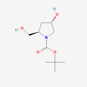 molecular formula C10H19NO4 B1281120 (2R,4S)-tert-butyl 4-hydroxy-2-(hydroxymethyl)pyrrolidine-1-carboxylate CAS No. 77450-03-4