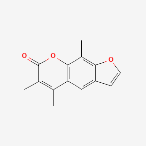 molecular formula C14H12O3 B12811267 7H-Furo(3,2-g)(1)benzopyran-7-one, 5,6,9-trimethyl- CAS No. 15912-93-3