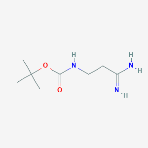 molecular formula C8H17N3O2 B1281131 叔丁基（3-氨基-3-亚氨基丙基）氨基甲酸酯 CAS No. 77172-36-2