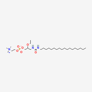 molecular formula C29H62N3O6P B12811360 rac-3-Octadecanureido-2-ethoxypropyl phosphocholine CAS No. 112989-09-0