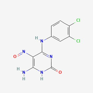 4-Amino-6-(3,4-dichloroanilino)-5-nitroso-2-pyrimidinol