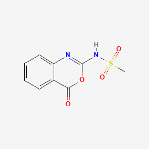 molecular formula C9H8N2O4S B12811415 N-(4-Oxo-4H-3,1-benzoxazin-2-yl)methanesulfonamide CAS No. 35608-25-4