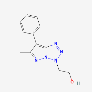 molecular formula C12H13N5O B12811430 2-(6-Methyl-7-phenyl-3H-pyrazolo(1,5-d)tetraazol-3-yl)ethanol CAS No. 82823-70-9