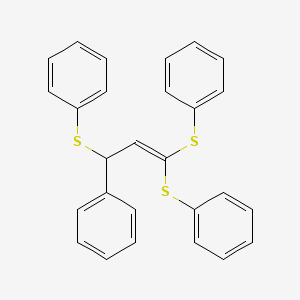 molecular formula C27H22S3 B12811503 (1,3,3-Tris(phenylthio)-2-propenyl)benzene CAS No. 71341-82-7