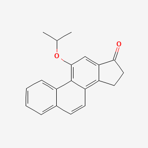 molecular formula C20H18O2 B12811506 17-Cyclopenta(a)phenanthren-17-one, 15,16-dihydro-11-isopropoxy- CAS No. 83053-59-2