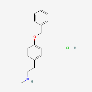 molecular formula C16H20ClNO B1281153 2-(4-(Benzyloxy)phenyl)-N-methylethanamine hydrochloride CAS No. 24958-41-6