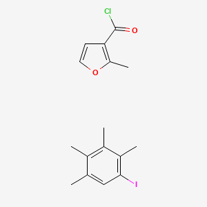 molecular formula C16H18ClIO2 B12811612 1-Iodo-2,3,4,5-tetramethylbenzene;2-methylfuran-3-carbonyl chloride 