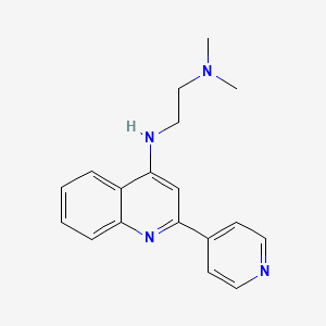 molecular formula C18H20N4 B12811645 1,2-Ethanediamine, N,N-dimethyl-N'-(2-(4-pyridinyl)-4-quinolinyl)- CAS No. 133671-63-3