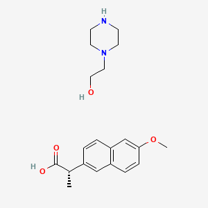 molecular formula C20H28N2O4 B12811651 Naproxen 2-piperazine ethanol CAS No. 90294-25-0