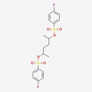 molecular formula C18H20F2O6S2 B12811730 4-(((4-Fluorophenyl)sulfonyl)oxy)-1-methylpentyl 4-fluorobenzenesulfonate CAS No. 6278-64-4