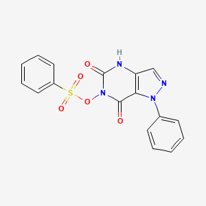 1-Phenyl-6-((phenylsulfonyl)oxy)-1H-pyrazolo(4,3-d)pyrimidine-5,7(4H,6H)-dione