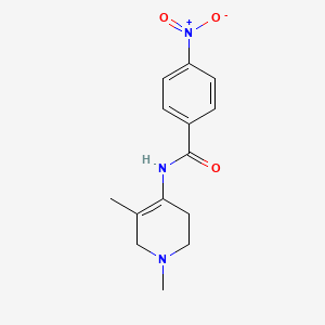 molecular formula C14H17N3O3 B12811830 1,2,5,6-Tetrahydro-1,3-dimethyl-4-(4-nitrobenzamido)pyridine CAS No. 1702-19-8