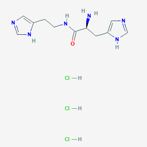 molecular formula C11H19Cl3N6O B12811857 L-Histidyl-Histamin * 3 HCl 