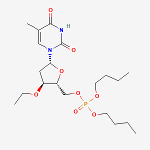 molecular formula C20H35N2O8P B12811880 5'-Thymidylic acid, 3'-O-ethyl-, dibutyl ester CAS No. 130753-03-6