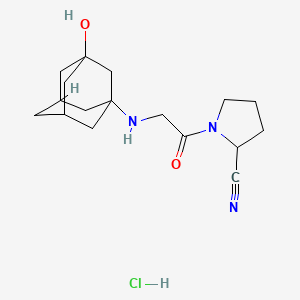 molecular formula C17H26ClN3O2 B12811929 1-[2-[(3-Hydroxy-1-adamantyl)amino]acetyl]pyrrolidine-2-carbonitrile;hydrochloride 