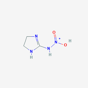 molecular formula C3H7N4O2+ B12811939 (4,5-dihydro-1H-imidazol-2-ylamino)-hydroxy-oxoazanium 