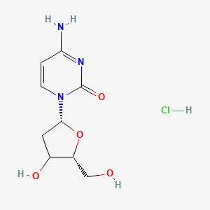 molecular formula C9H14ClN3O4 B12811978 4-amino-1-[(2R,5R)-4-hydroxy-5-(hydroxymethyl)oxolan-2-yl]pyrimidin-2-one;hydrochloride 