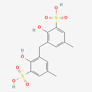 molecular formula C15H16O8S2 B12811989 Benzenesulfonic acid, 3,3'-methylenebis(2-hydroxy-5-methyl- CAS No. 7355-35-3