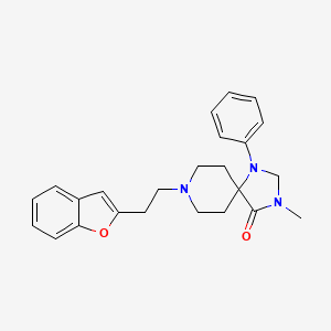 molecular formula C24H27N3O2 B12812007 1,3,8-Triazaspiro(4.5)decan-4-one, 8-(2-(2-benzofuranyl)ethyl)-3-methyl-1-phenyl- CAS No. 102395-48-2