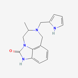 molecular formula C16H18N4O B12812014 6-(1H-Pyrrol-2-yl-methyl)-4,5,6,7-tetrahydro-5-methylimidazo(4,5,1-jk)(1,4)benzodiazepin-2(1H)-one CAS No. 131514-93-7