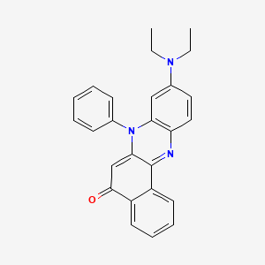 molecular formula C26H23N3O B12812062 9-(Diethylamino)-7-phenylbenzo(a)phenazin-5(7H)-one CAS No. 82014-22-0