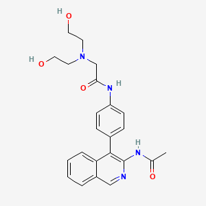 molecular formula C23H26N4O4 B12812071 N-(4-(3-(Acetylamino)-4-isoquinolinyl)phenyl)-2-(bis(2-hydroxyethyl)amino)acetamide CAS No. 64157-51-3