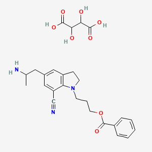 5-[(2R)-2-Aminopropyl]-1-[3-(benzoyloxy)propyl]-2,3-dihydro-1H-indole-7-carbonitrile (2R,3R)-2,3-dihydroxybutanedioate