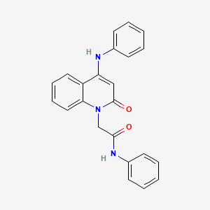 molecular formula C23H19N3O2 B12812139 2-(4-Anilino-2-oxo-1(2H)-quinolinyl)-N-phenylacetamide CAS No. 75835-45-9