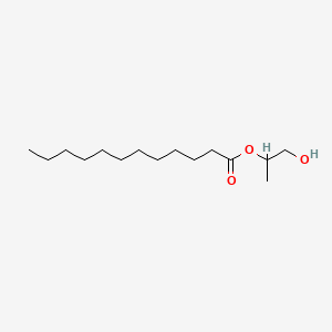 molecular formula C15H30O3 B12812176 Lauric acid, 2-hydroxy-1-methylethyl ester CAS No. 107328-11-0