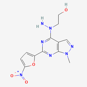 2-(N-(1-Methyl-6-(5-nitro-furan-2-yl)-1H-pyrazolo(3,4-d)pyrimidin-4-yl)-hydrazino)-ethanol