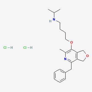 1-Butanamine, 4-((1,3-dihydro-6-methyl-4-(phenylmethyl)furo(3,4-c)pyridin-7-yl)oxy)-N-(1-methylethyl)-, dihydrochloride