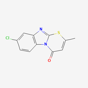 8-Chloro-2-methyl-4H-(1,3)thiazino(3,2-a)benzimidazol-4-one