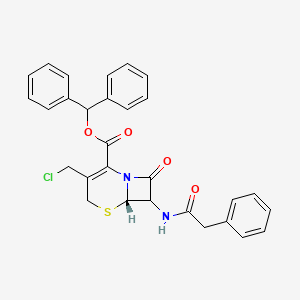 molecular formula C29H25ClN2O4S B12812295 7-Phenylacetamido-3-chloromethyl-3-cephem-4-carboxylic acid diphenyl methyl ester 