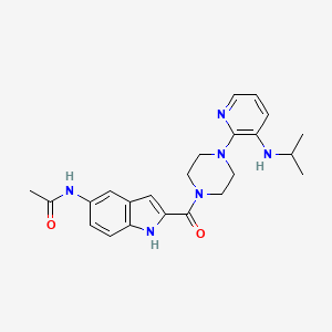 Acetamide, N-(2-((4-(3-((1-methylethyl)amino)-2-pyridinyl)-1-piperazinyl)carbonyl)-1H-indol-5-yl)-