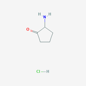 molecular formula C5H10ClNO B1281236 2-Aminocyclopentan-1-one hydrochloride CAS No. 5464-16-4