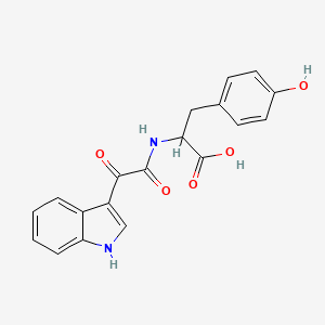 molecular formula C19H16N2O5 B12812366 N-(1H-Indol-3-yloxoacetyl)-DL-tyrosine CAS No. 97500-66-8