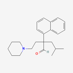 molecular formula C23H31NO B12812372 1-Naphthaleneacetaldehyde, alpha-isobutyl-alpha-(2-piperidinoethyl)- CAS No. 30301-11-2