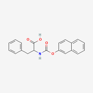 molecular formula C20H17NO4 B12812392 N-((2-Naphthyloxy)carbonyl)-3-phenyl-DL-alanine CAS No. 26694-87-1