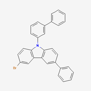 molecular formula C30H20BrN B12812428 9-[1,1'-Biphenyl]-3-yl-3-bromo-6-phenyl-9H-carbazole 