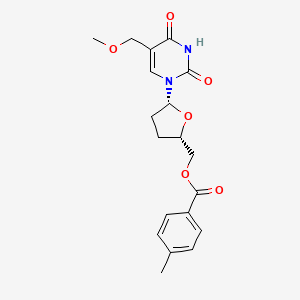 molecular formula C19H22N2O6 B12812458 2',3'-Dideoxy-5'-O-(4-methylbenzoyl)-5-methoxymethyluridine CAS No. 133697-36-6