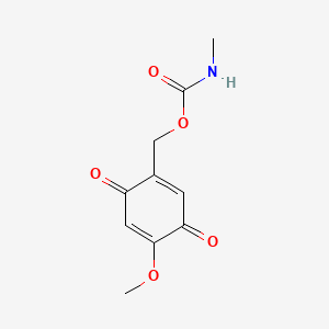 molecular formula C10H11NO5 B12812525 (4-Methoxy-3,6-dioxo-1,4-cyclohexadien-1-yl)methyl methylcarbamate CAS No. 50827-61-7