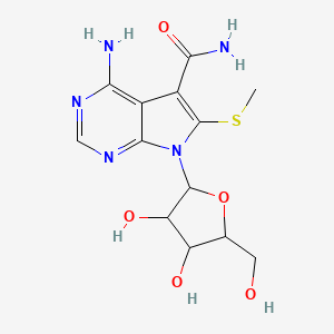 7H-Pyrrolo(2,3-d)pyrimidine-5-carboxamide, 4-amino-6-(methylthio)-7-pentofuranosyl-