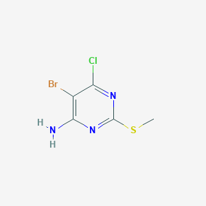 molecular formula C5H5BrClN3S B1281257 5-溴-6-氯-2-(甲硫基)嘧啶-4-胺 CAS No. 63931-22-6