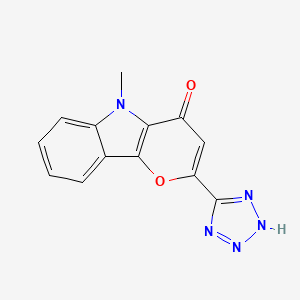 molecular formula C13H9N5O2 B12812617 5-Methyl-2-(1H-tetraazol-5-yl)pyrano(3,2-b)indol-4(5H)-one CAS No. 70458-61-6