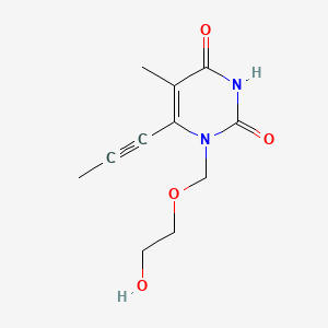 2,4(1H,3H)-Pyrimidinedione, 1-((2-hydroxyethoxy)methyl)-5-methyl-6-(1-propynyl)-