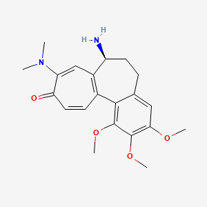 molecular formula C21H26N2O4 B12812692 Benzo(a)heptalen-10(5H)-one, 7-amino-9-(dimethylamino)-6,7-dihydro-1,2,3-trimethoxy-, (S)- CAS No. 134595-69-0